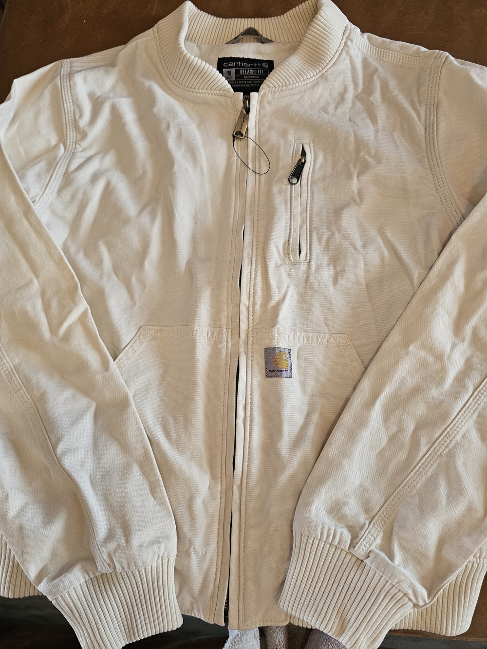 Carhartt Women's Cream Zip-Up Bomber Jacket